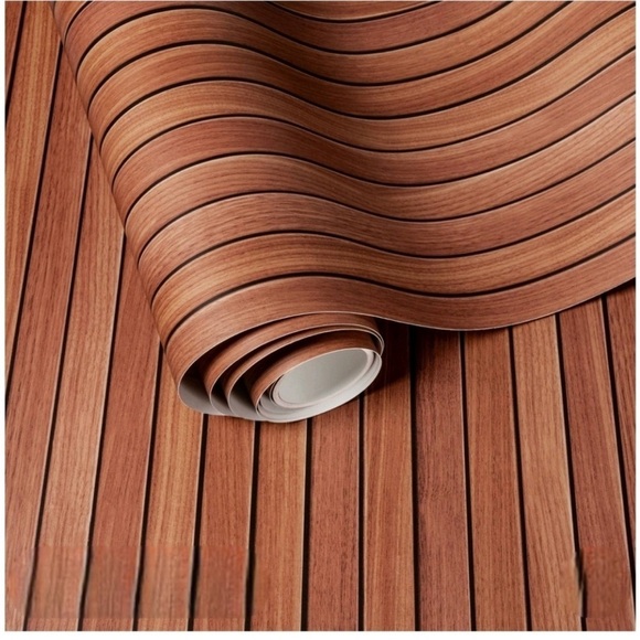 Threshold Slatted Wood Wallpaper Walnut NWT - Picture 1 of 8